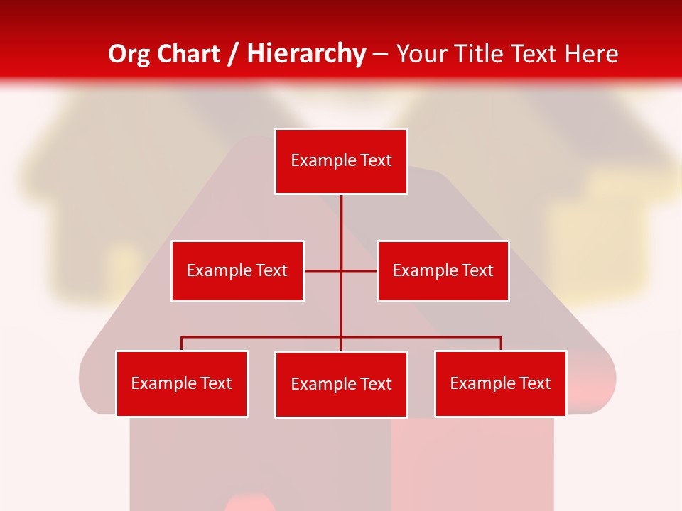 A Group Of Red And Green Houses On White Background PowerPoint Template