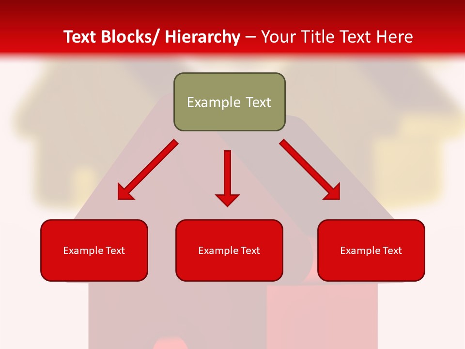 A Group Of Red And Green Houses On White Background PowerPoint Template