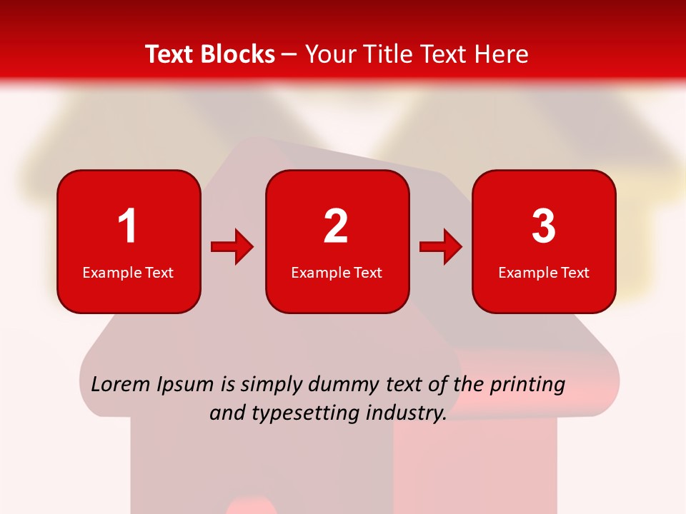 A Group Of Red And Green Houses On White Background PowerPoint Template