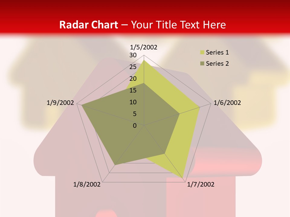 A Group Of Red And Green Houses On White Background PowerPoint Template