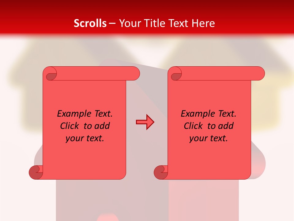A Group Of Red And Green Houses On White Background PowerPoint Template