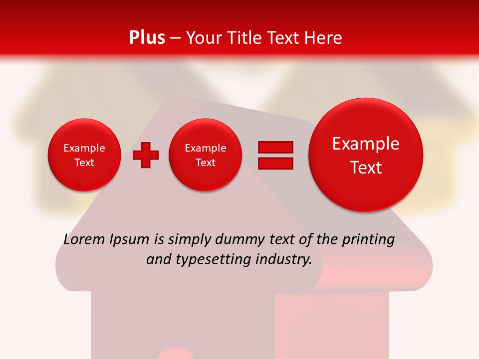 A Group Of Red And Green Houses On White Background PowerPoint Template