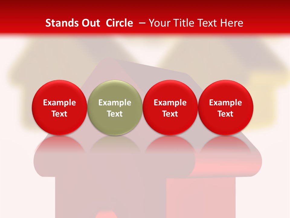 A Group Of Red And Green Houses On White Background PowerPoint Template