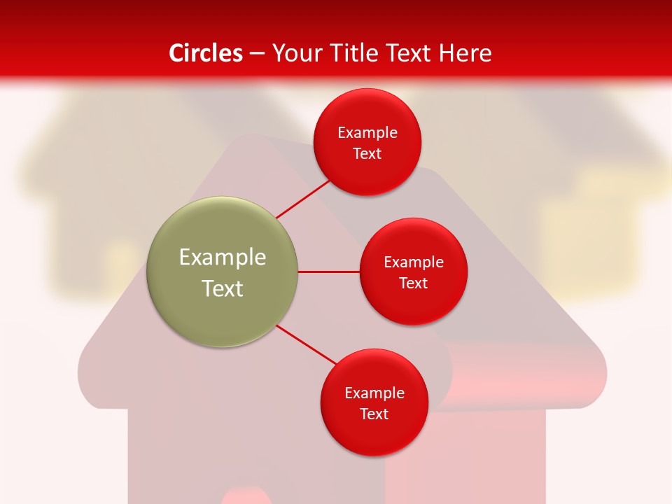 A Group Of Red And Green Houses On White Background PowerPoint Template