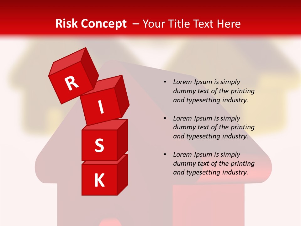 A Group Of Red And Green Houses On White Background PowerPoint Template