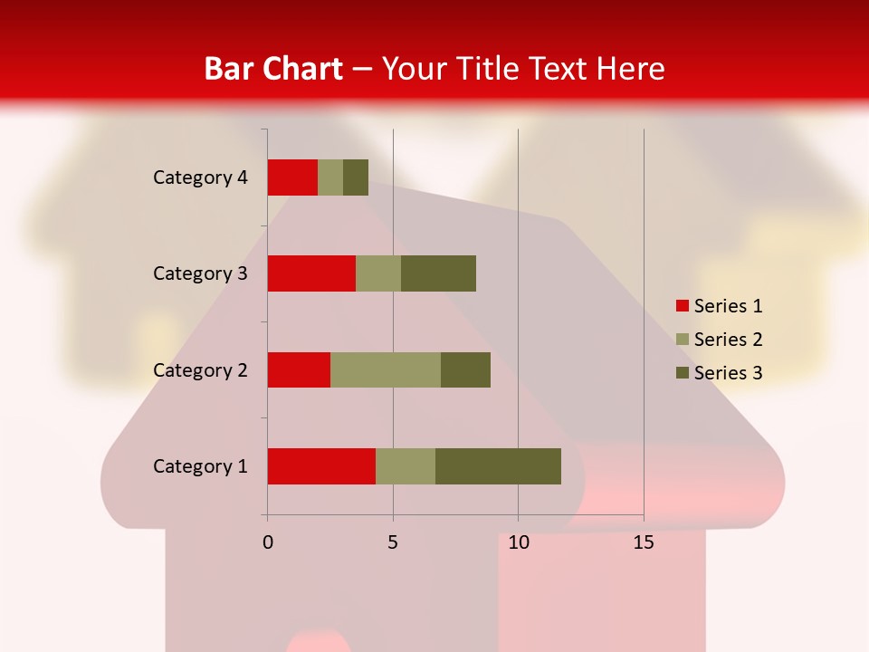 A Group Of Red And Green Houses On White Background PowerPoint Template