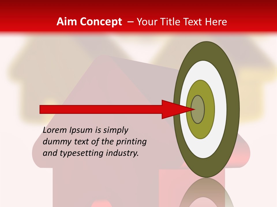 A Group Of Red And Green Houses On White Background PowerPoint Template