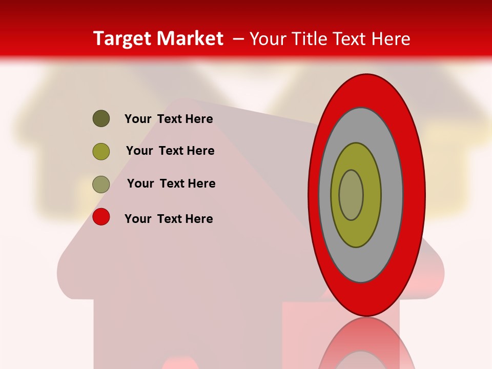 A Group Of Red And Green Houses On White Background PowerPoint Template