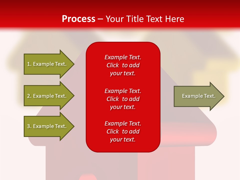 A Group Of Red And Green Houses On White Background PowerPoint Template