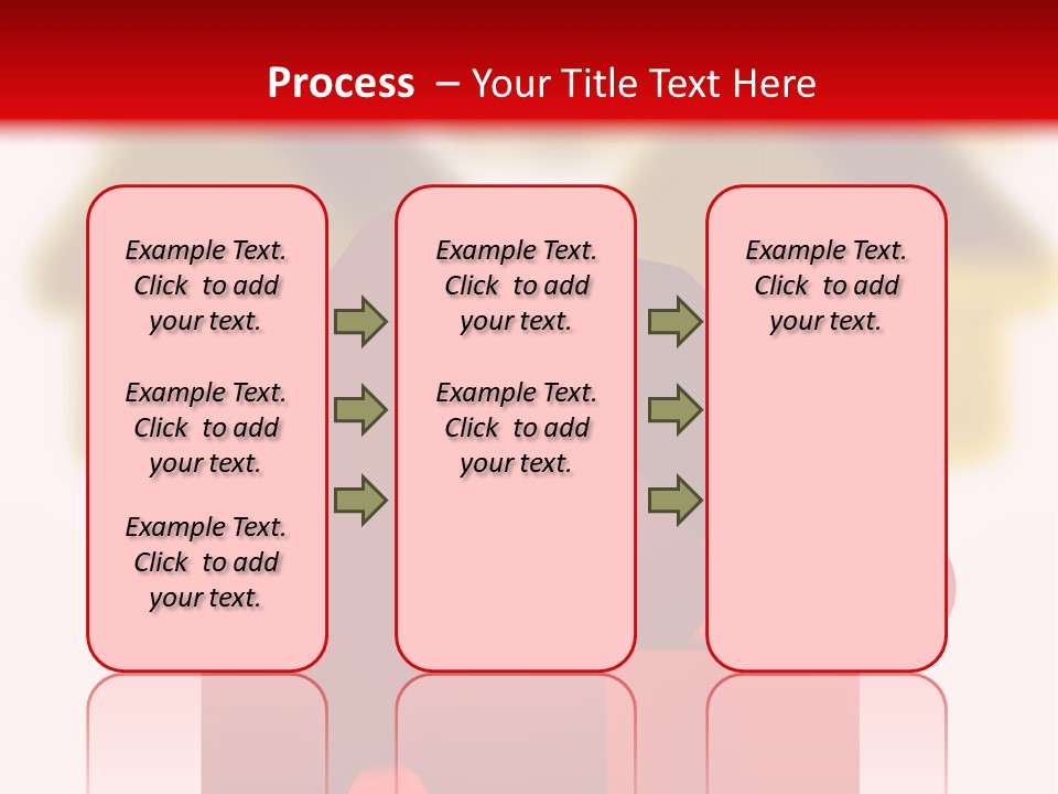 A Group Of Red And Green Houses On White Background PowerPoint Template