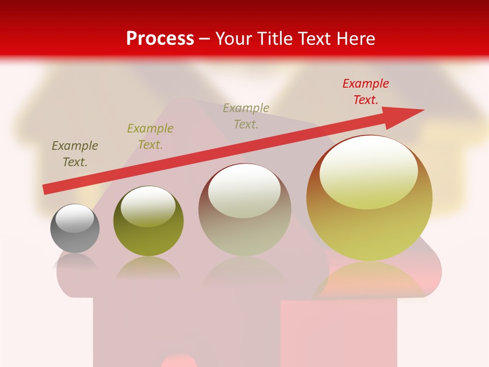 A Group Of Red And Green Houses On White Background PowerPoint Template