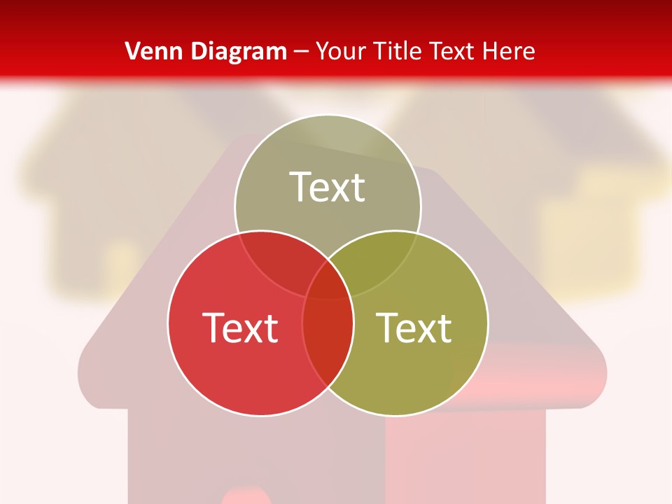 A Group Of Red And Green Houses On White Background PowerPoint Template