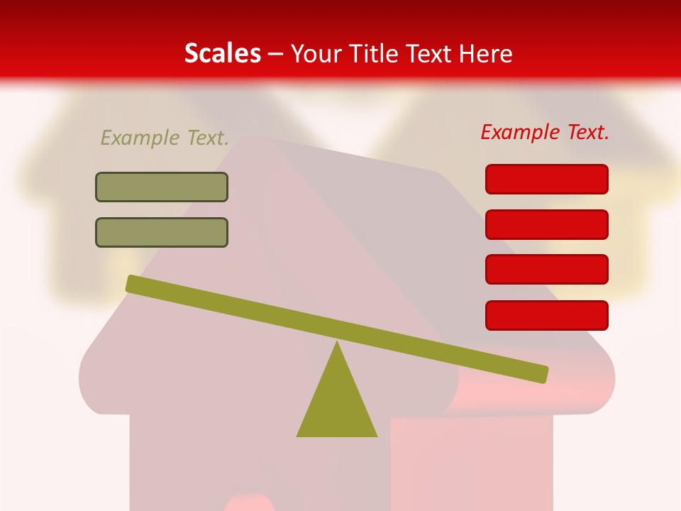 A Group Of Red And Green Houses On White Background PowerPoint Template