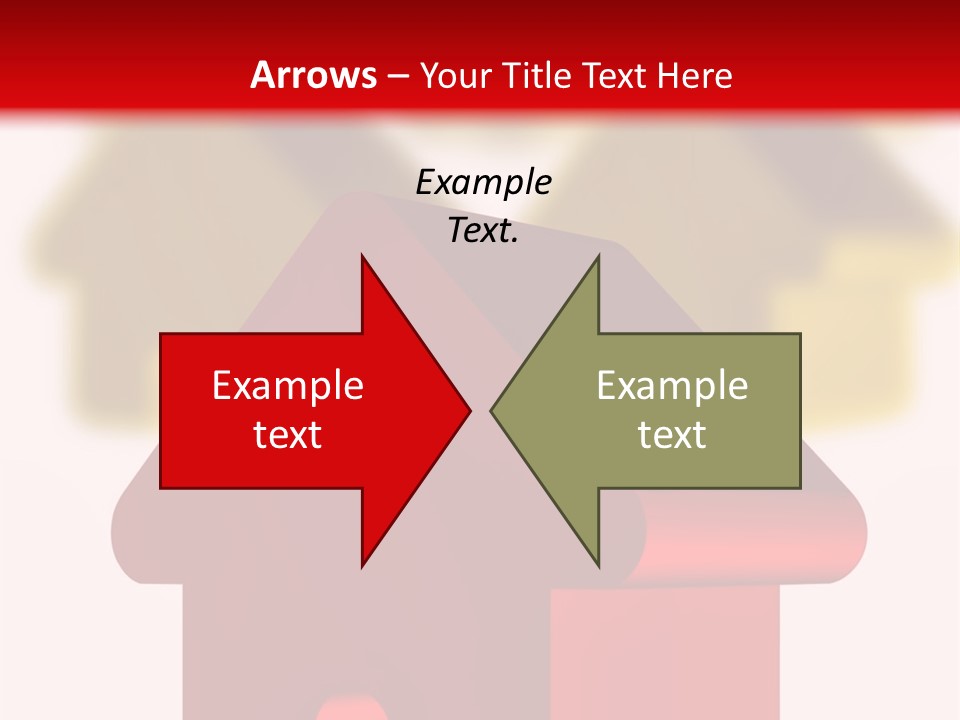 A Group Of Red And Green Houses On White Background PowerPoint Template