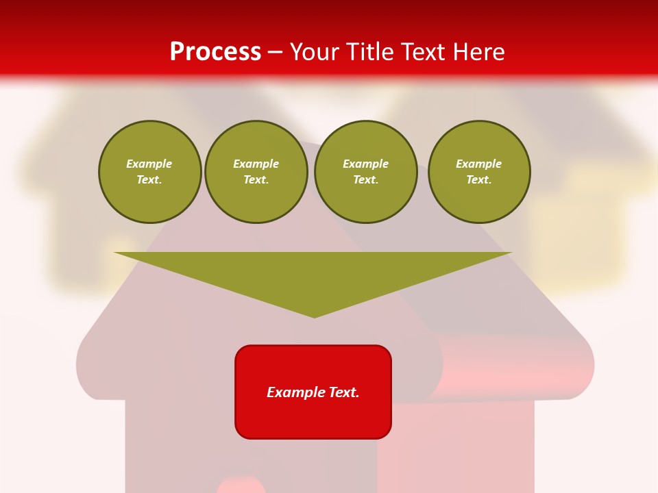 A Group Of Red And Green Houses On White Background PowerPoint Template