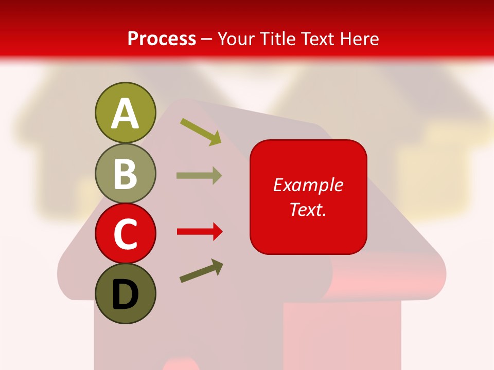 A Group Of Red And Green Houses On White Background PowerPoint Template
