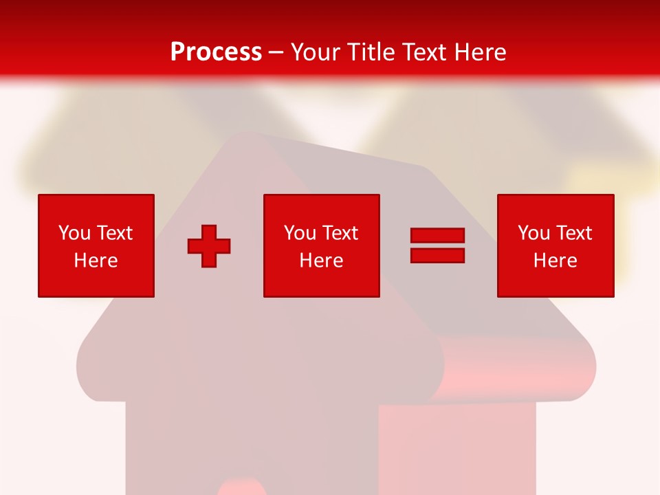 A Group Of Red And Green Houses On White Background PowerPoint Template