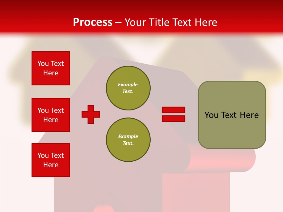 A Group Of Red And Green Houses On White Background PowerPoint Template