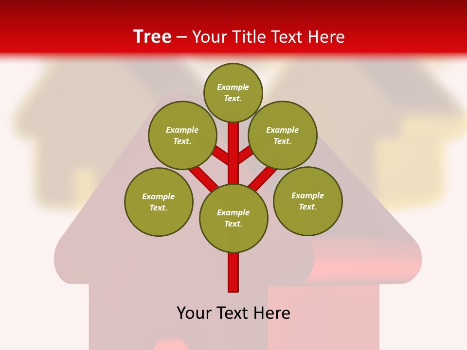 A Group Of Red And Green Houses On White Background PowerPoint Template