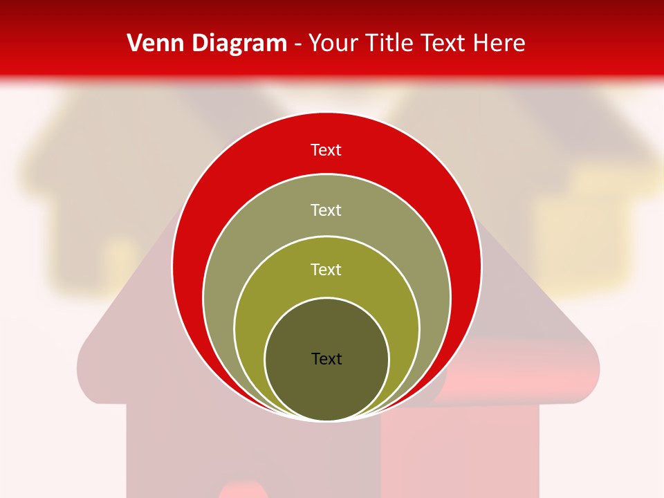 A Group Of Red And Green Houses On White Background PowerPoint Template