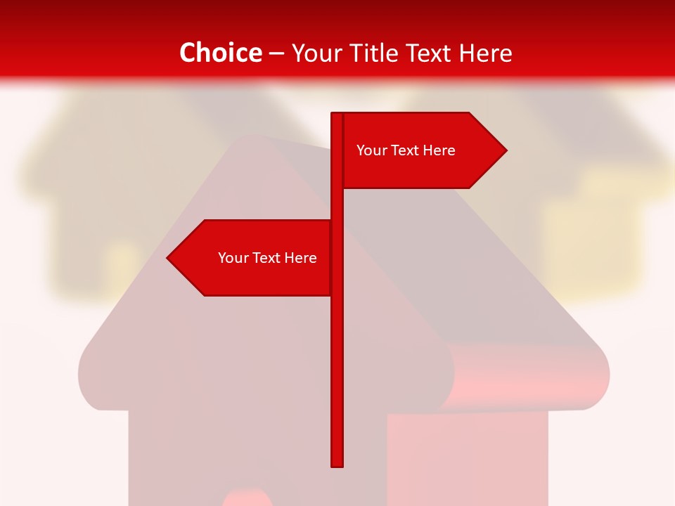 A Group Of Red And Green Houses On White Background PowerPoint Template