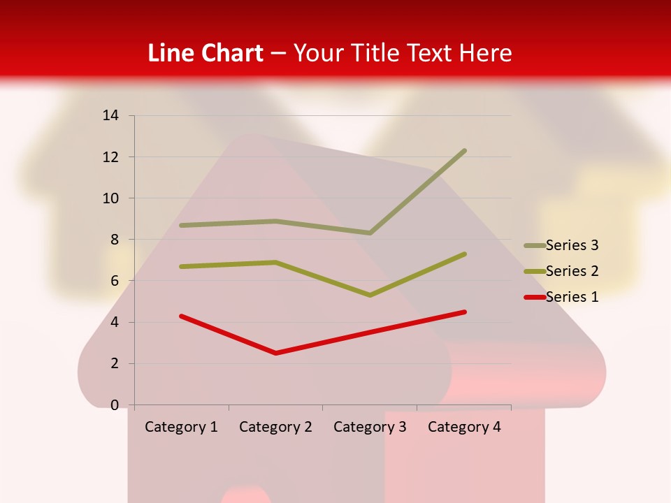 A Group Of Red And Green Houses On White Background PowerPoint Template