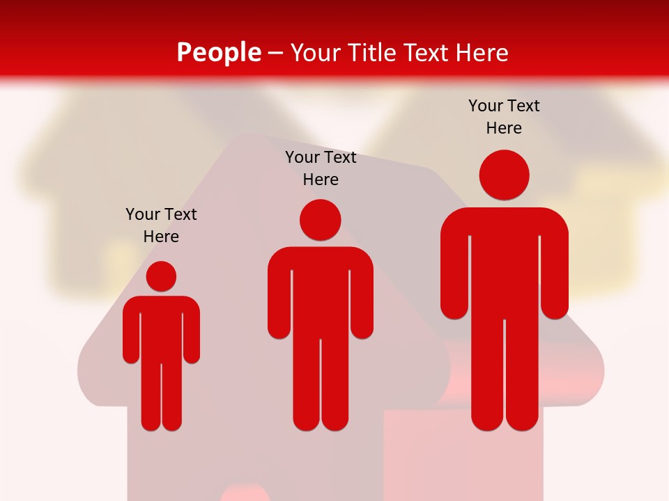 A Group Of Red And Green Houses On White Background PowerPoint Template