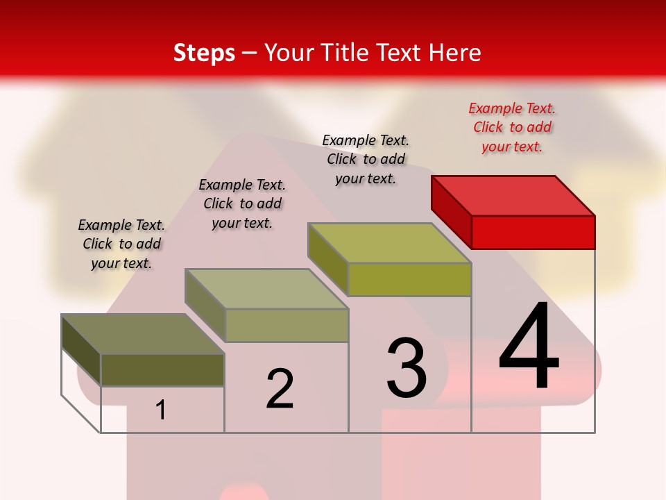 A Group Of Red And Green Houses On White Background PowerPoint Template
