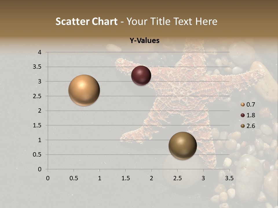 Orange Starfish And Rocks And Pebbles On Black Sand PowerPoint Template