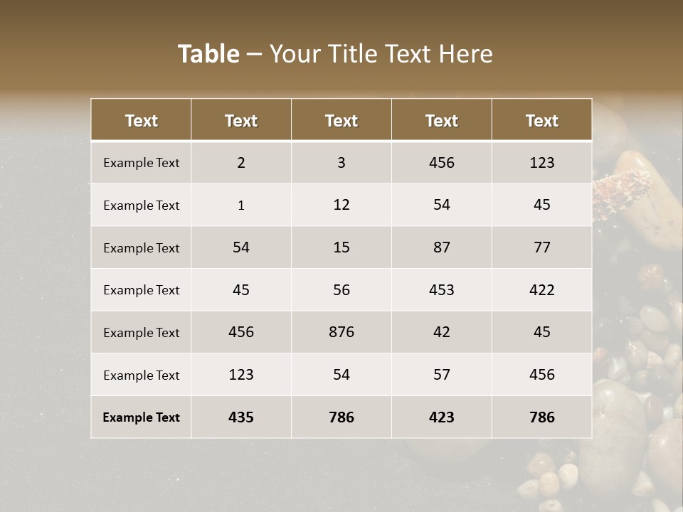 Orange Starfish And Rocks And Pebbles On Black Sand PowerPoint Template