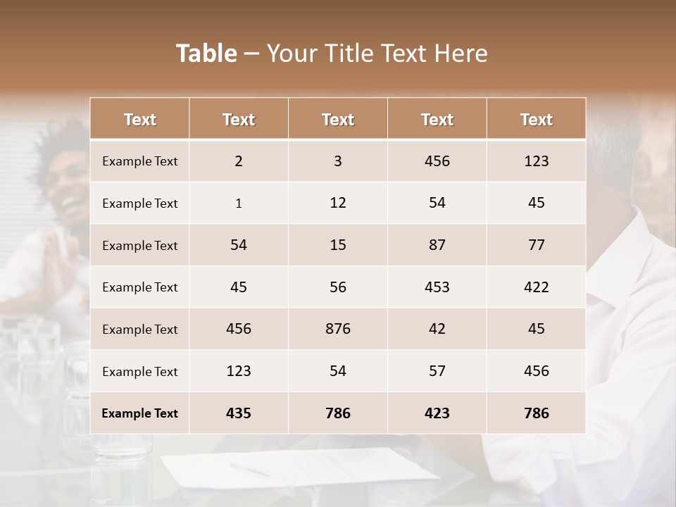 Four Businesspeople In Boardroom Applauding And Smiling PowerPoint Template