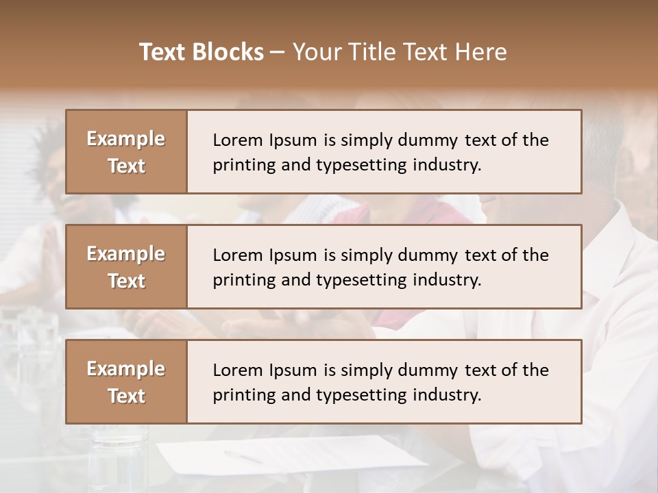 Four Businesspeople In Boardroom Applauding And Smiling PowerPoint Template