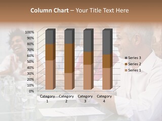 Four Businesspeople In Boardroom Applauding And Smiling PowerPoint Template