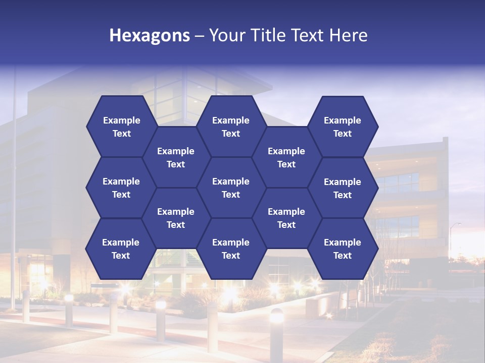 An Office Building With A Empty Parking Lot PowerPoint Template