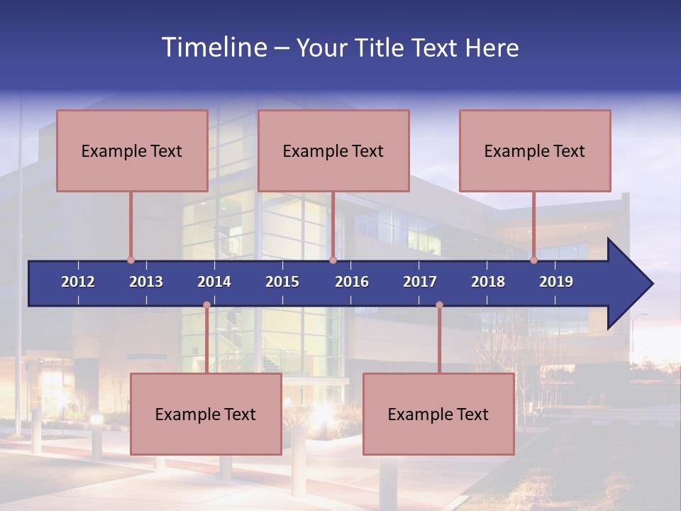 An Office Building With A Empty Parking Lot PowerPoint Template