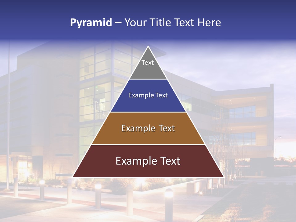 An Office Building With A Empty Parking Lot PowerPoint Template