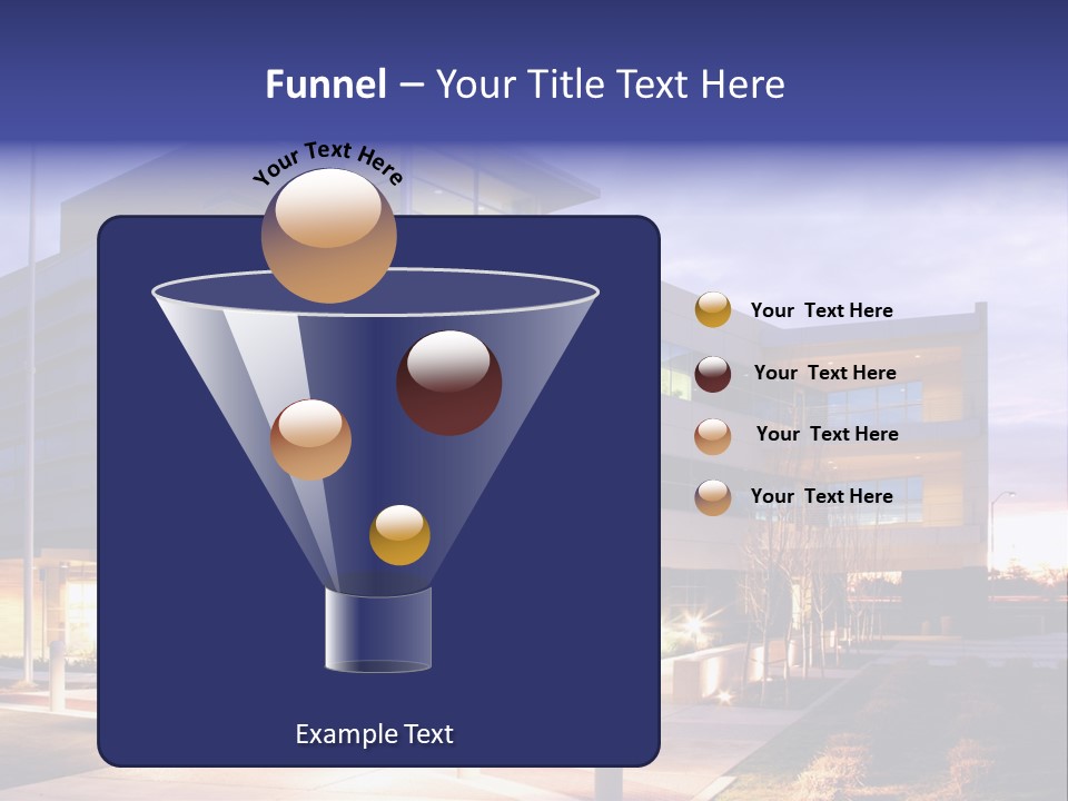 An Office Building With A Empty Parking Lot PowerPoint Template