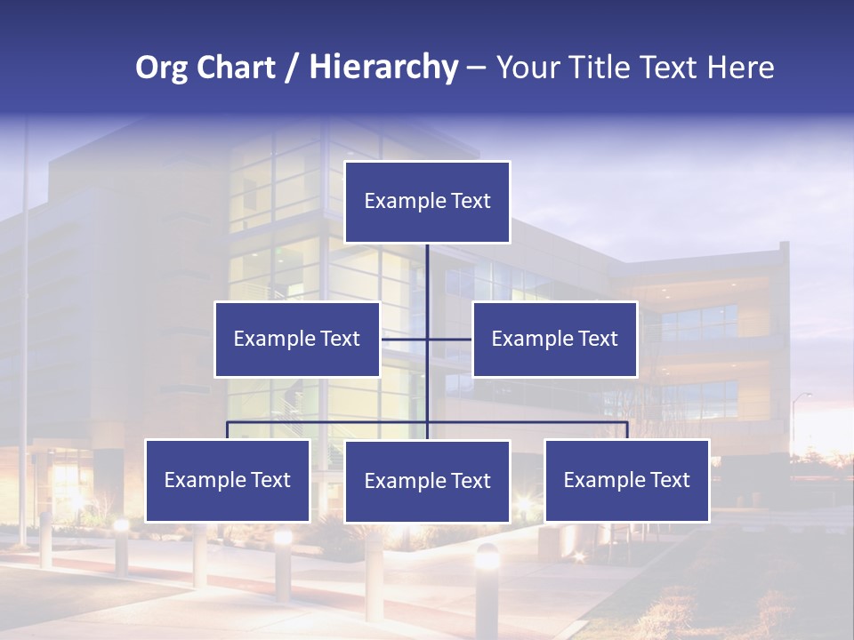 An Office Building With A Empty Parking Lot PowerPoint Template