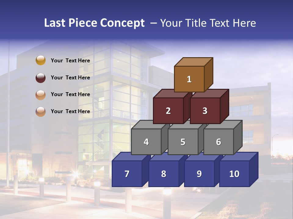 An Office Building With A Empty Parking Lot PowerPoint Template