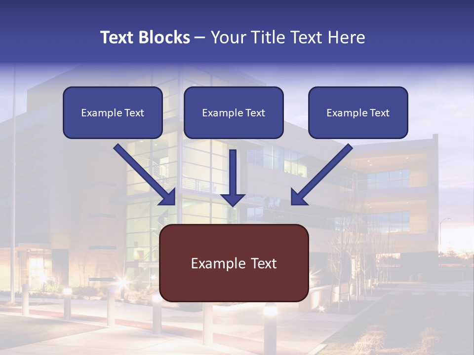 An Office Building With A Empty Parking Lot PowerPoint Template