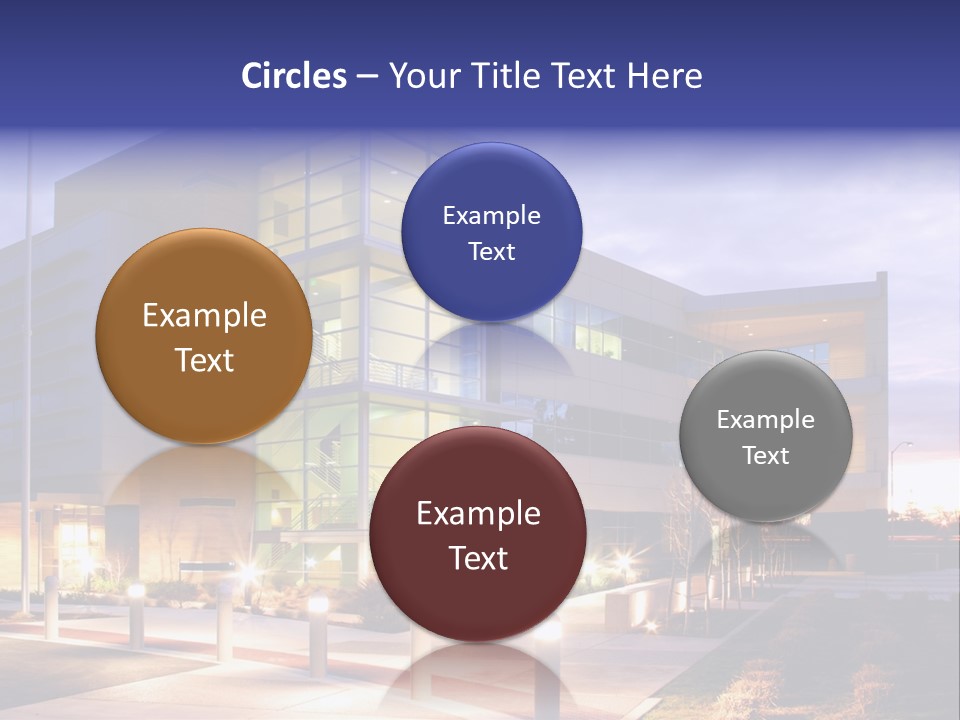 An Office Building With A Empty Parking Lot PowerPoint Template
