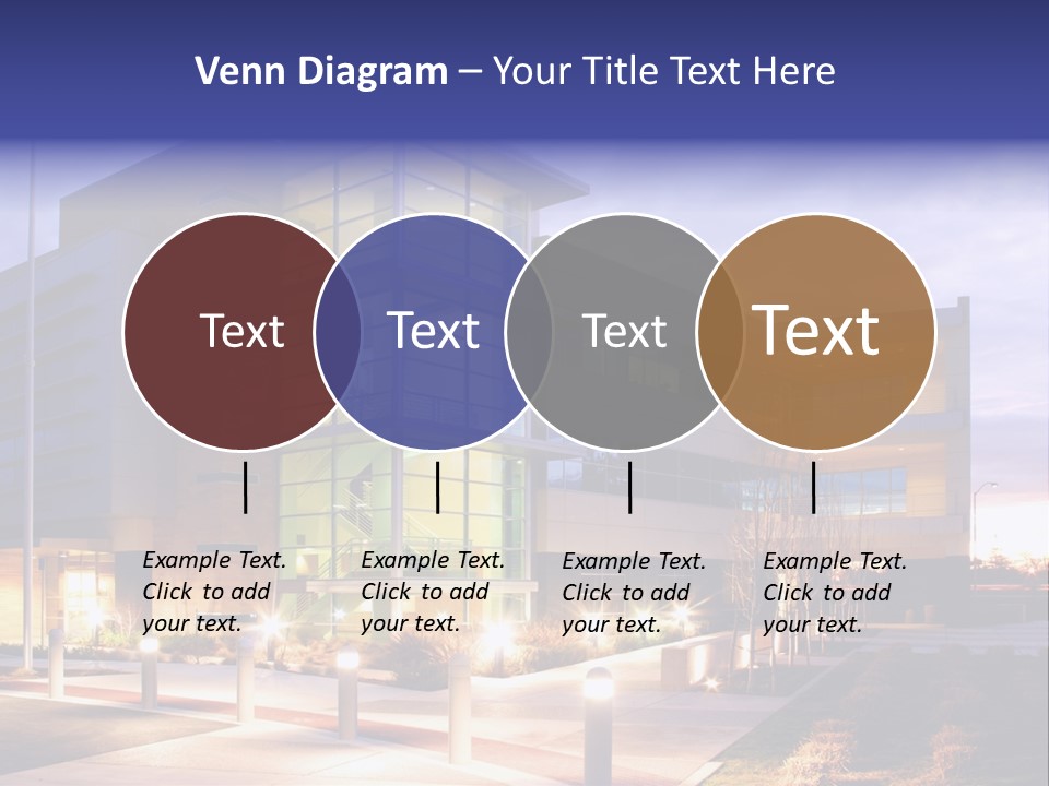 An Office Building With A Empty Parking Lot PowerPoint Template