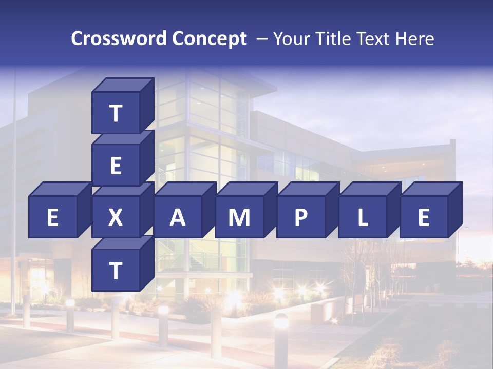 An Office Building With A Empty Parking Lot PowerPoint Template