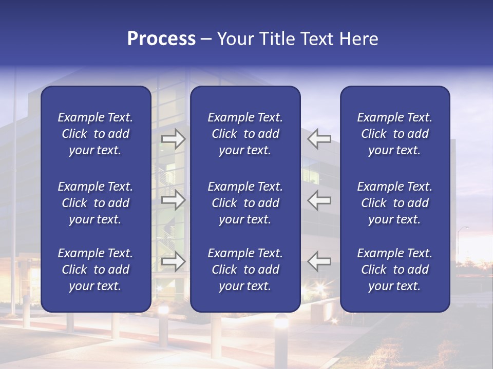 An Office Building With A Empty Parking Lot PowerPoint Template