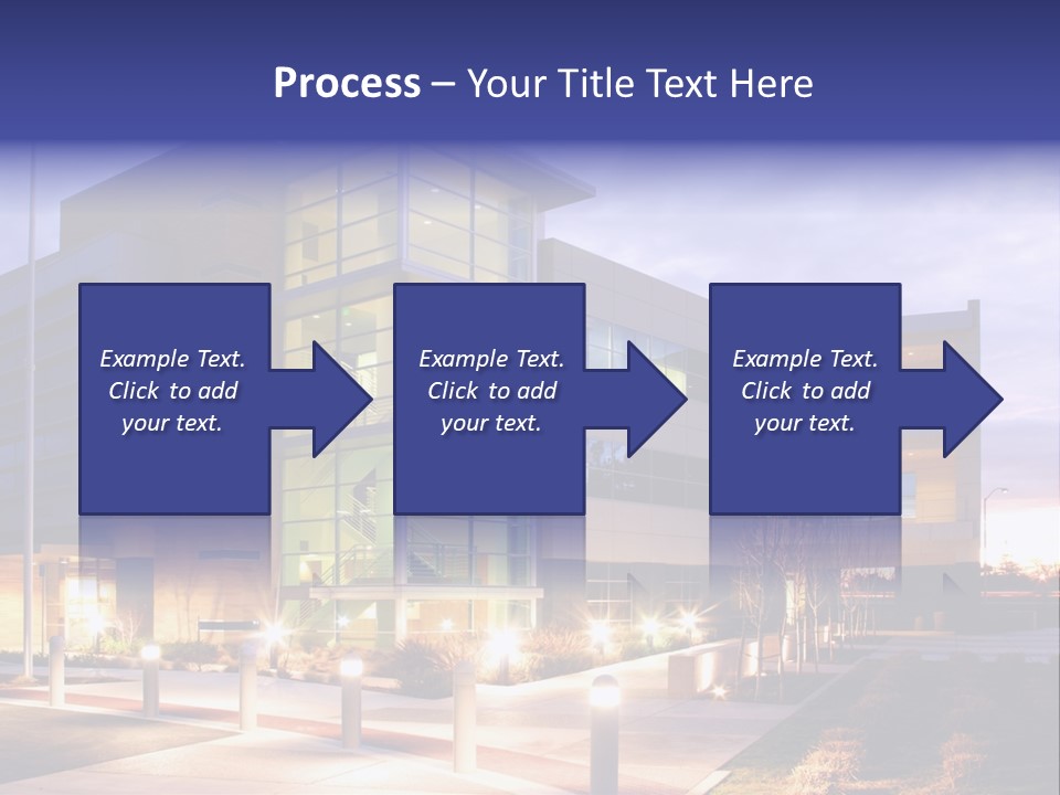 An Office Building With A Empty Parking Lot PowerPoint Template