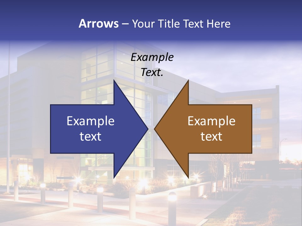 An Office Building With A Empty Parking Lot PowerPoint Template