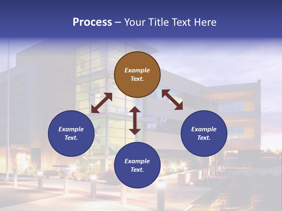 An Office Building With A Empty Parking Lot PowerPoint Template
