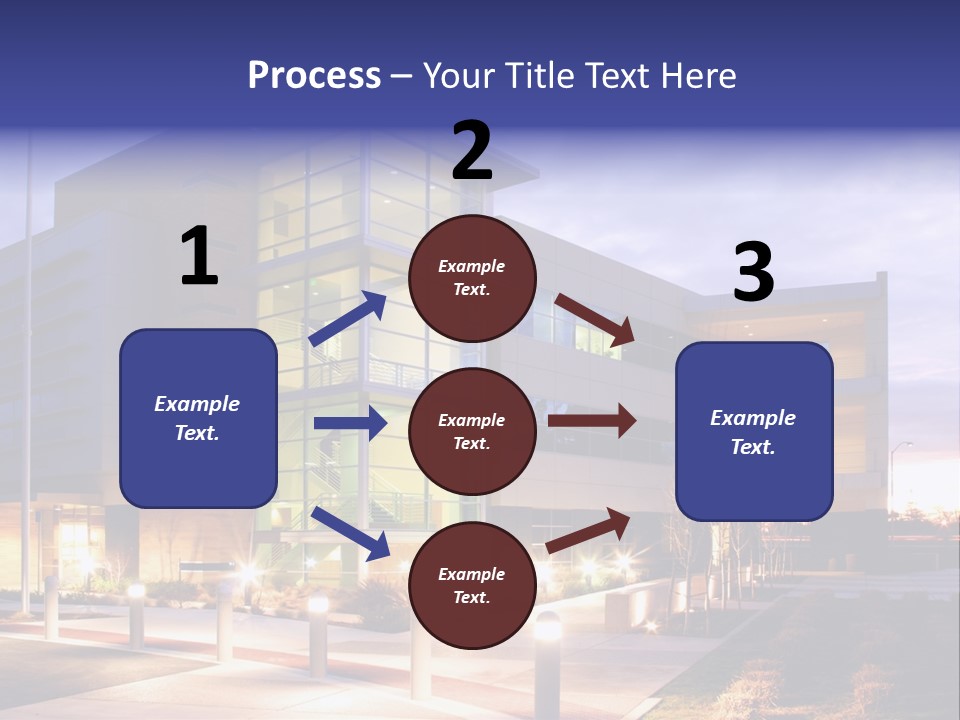 An Office Building With A Empty Parking Lot PowerPoint Template