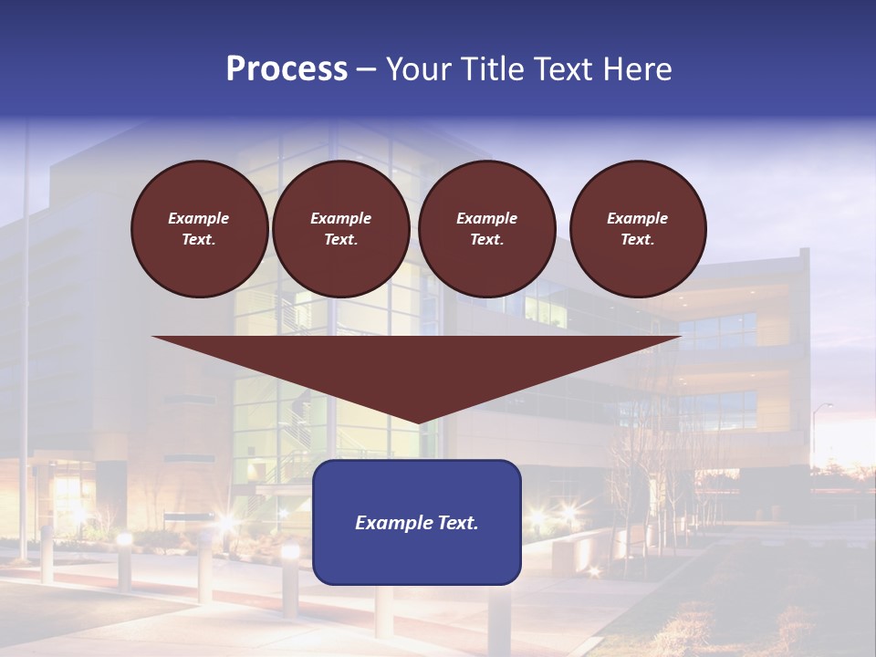An Office Building With A Empty Parking Lot PowerPoint Template
