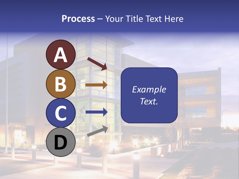 An Office Building With A Empty Parking Lot PowerPoint Template